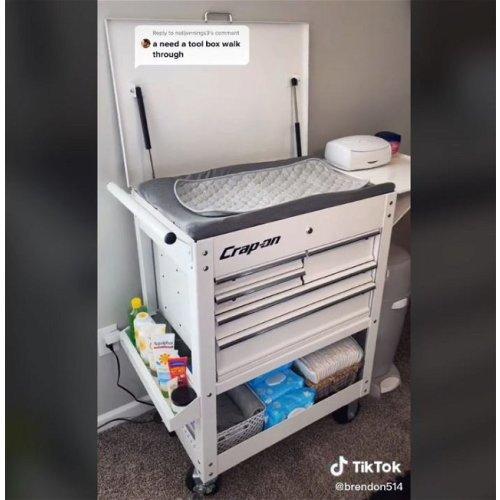 Tool Box for "Crap-on" Diaper Changing Station