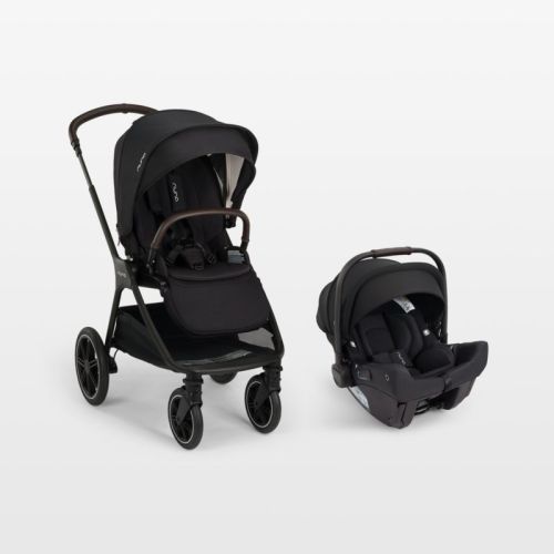 Nuna PIPA Urbn Caviar Black Baseless Baby Car Seat + TRIV lx Stroller Travel System