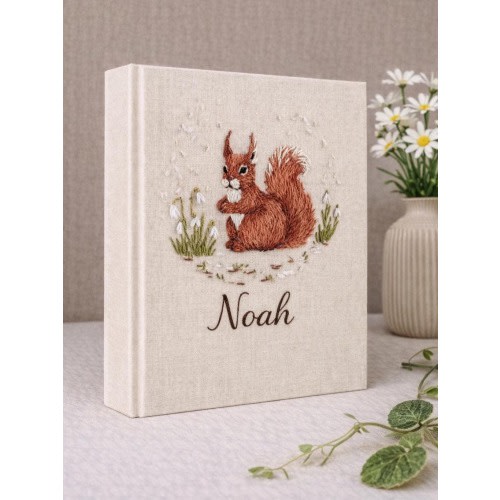 Custom Hand Embroidered Keepsake Album, Embroidered Photo Album With Sleeves, Personalized Baby Photo Album, Baby Gift, Wedding Photo Album