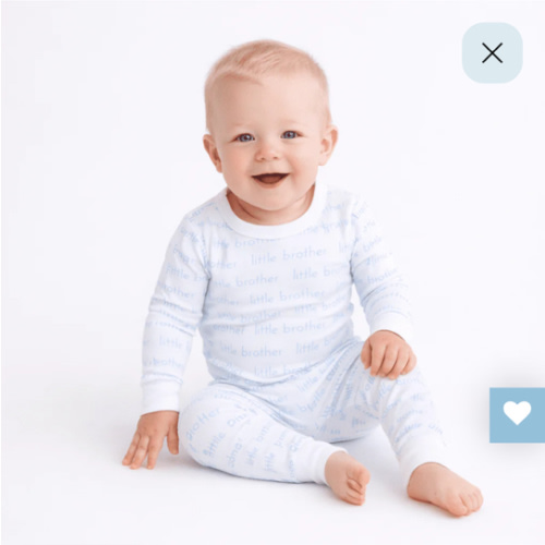 Magnolia Baby Boy Little Brother Printed Long Pajamas