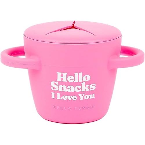 Snack Cups for Toddlers by Bella Tunno, Silicone Spill Proof Food Container with Lid, Babies & Kids 6-12 Months, Hello Snacks