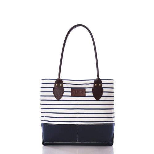 Diaper Bag- Navy Mariner Stripe Chebeague Handbag | Recycled Sail Bags | Sea Bags
