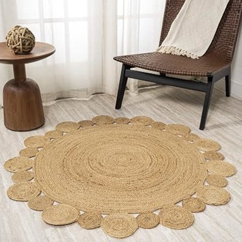 JONATHAN Y Eden Jute Hippie Circle Natural 5' Round Indoor Area Rug, Natural-Fibers, Geometric, Easy-Cleaning for Living Room, Bedroom, Kitchen, Pet Friendly, Non-Shedding (RNF102A-5R)