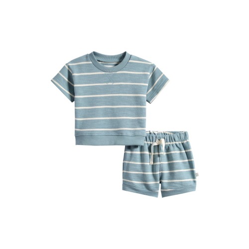 Stripe T-Shirt & Shorts Set