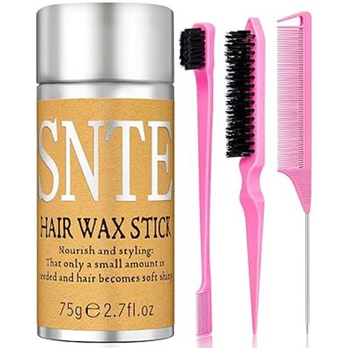 Hair Wax Stick Slick Back Hair Brush Set – Flyaway & Frizz Control for Sleek Ponytails, Buns, and Updos – Styling Accessories for Ballet, Dance Recitals, and Gifts