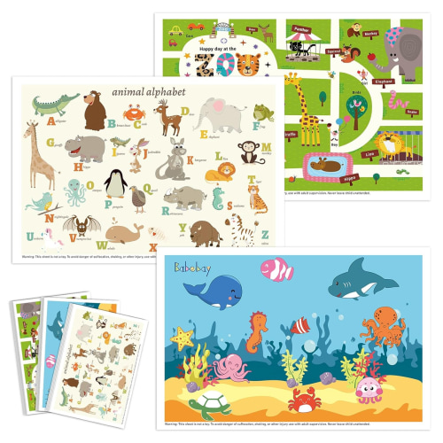 Disposable Placemats for Baby, 60 Pack Sticky Toddler Placemat for Restaurants,