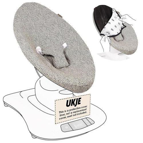 UKJE Liner Baby Rocker Cover, Compatible with 4moms mamaRoo 4 Old Model Before 2022, Baby Swing Cover, Bouncer Cover, Cover Swing Bouncer, Taupe Leopard