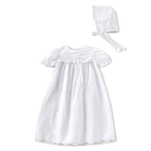 Petit Ami Baby Girls 3-12 Months Eyelet Christening Gown