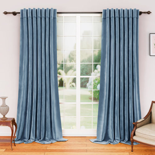 Mercer41 Blackout Velvet Curtains For Bedroom, Living Room And Home Office (Set Of 2) & Reviews | Wayfair