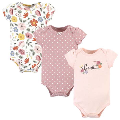 Hudson Baby Infant Girl Cotton Bodysuits, Bonita, 0-3 Months