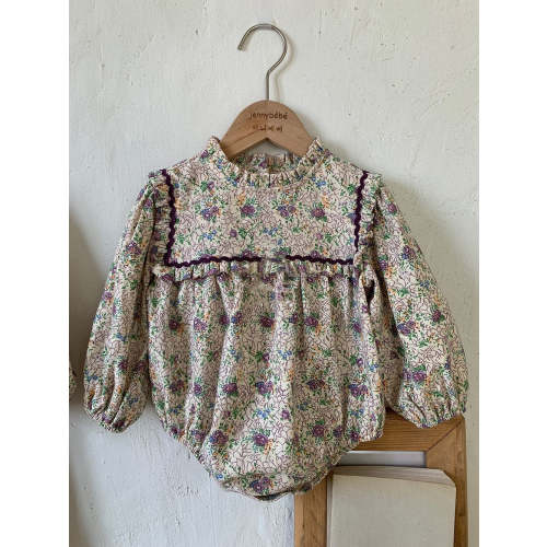 Kids' Purple Floral Romper Baby Girl Dress – Baby Joy