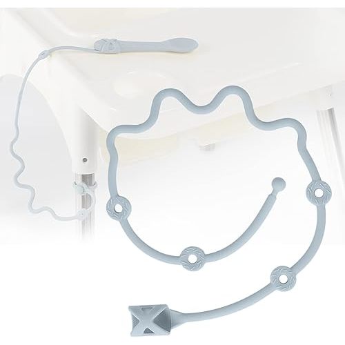 Baby Spoons Self Feeding 6 Month,Toddler Utensils Holder Strap Food Grade Silicone Keep Fork and Spoon Off The Floor Great for Kids,Hook On High Chair(Blue)