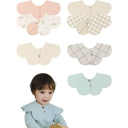 Konny Baby Bib 3/5/7-Pack Set, 360 ​​° Rotate, Soft and Absorbent Drooling for Toddler Boys Girls Baby Essentials