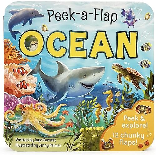 Peek-a-Flap Ocean Children's Lift-a-Flap Board Book for Children Learning about the Sea and Water Animals, Ages 2-5 Board book – Lift the flap, September 19, 2022