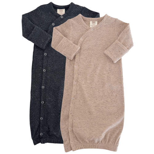 Charcoal & Tan Speckle / Gown 2-Pack
