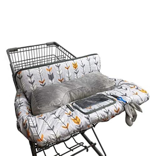 Shopping Cart Cover for Baby, High Chair Cover for Boy Girl, Infant Grocery Cart Cushion with Removable seat Positioner and Cellphone Holder