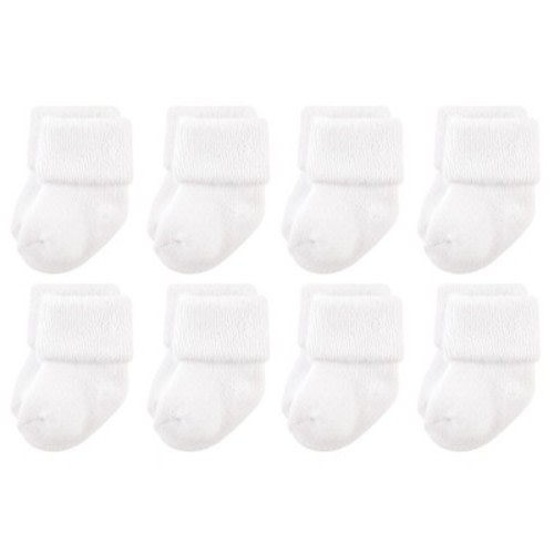 Luvable Friends Baby Unisex Newborn and Baby Terry Socks, White, Size: 0-6 months