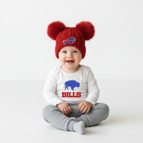 Red Double Pom Pom Bills Baby Hat