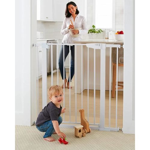 Cumbor 36" Extra Tall Baby Gate for Stairs, 29.7-40.6" Wide Dog Gate for Doorways, Pressure Mounted Auto-Close Pets Gates for Dogs Indoor, Durable Safety Child Gate, Mom's Choice Awards Winner, White