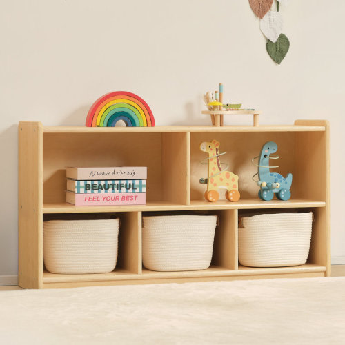 Montessori Shelf 5-Section Aldarcie 23.6" H X 44.6" W Bookcase | Wayfair