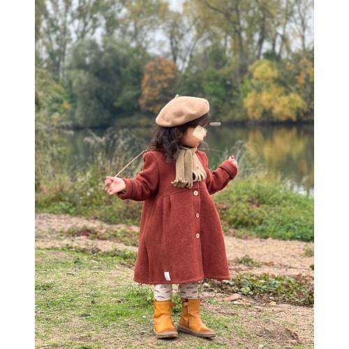 Walk jacket for girls, Walkloden jacket for girls with wooden buttons, Jacket made of 100% new wool, Coat