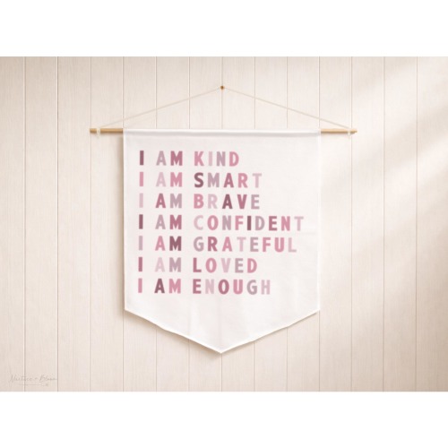 Affirmations Pennant Banner: Mauve Nursery, Playroom Decor
