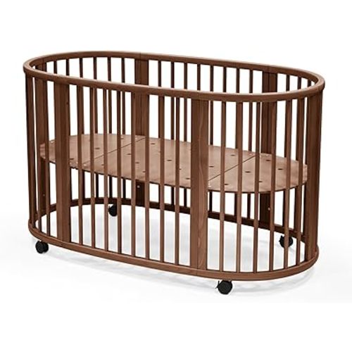 Stokke Sleepi Bed, Warm Brown - Suitable for Ages 0-5 Years Old - Adjustable, Stylish & Flexible - Sturdy Beech Wood Frame