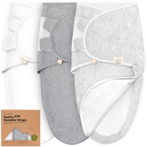 KeaBabies Newborn Swaddles with Zippers, 3pk Baby Swaddle (Sage, 3-6M)