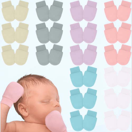 TELOLY 2026 New 18 Pairs Preemie Mittens No Scratch Preemie Gloves Cotton Preemie Mittens for Boys and Girls Gifts for Newborns,Nicu,Hospital,Baby Care,Infant Protection
