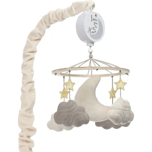 Lambs & Ivy Goodnight Moon Musical Baby Crib Mobile Soother Toy - Stars/Clouds