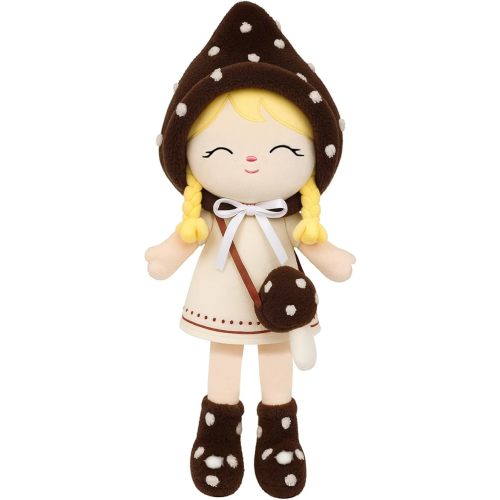Soft Baby Doll Toys (16'') Baby Rag Doll for Girls Birthday Cuddly Plush Toys for Toddler Kids (Mushroom Girl)
