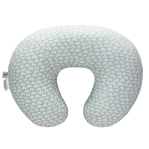 LAT Nursing Pillow for Breastfeeding,100% Cotton Removable Cover,Ergonomic Breast Feeding Pillows for Mom and Baby,Machine Washable(Elephant)