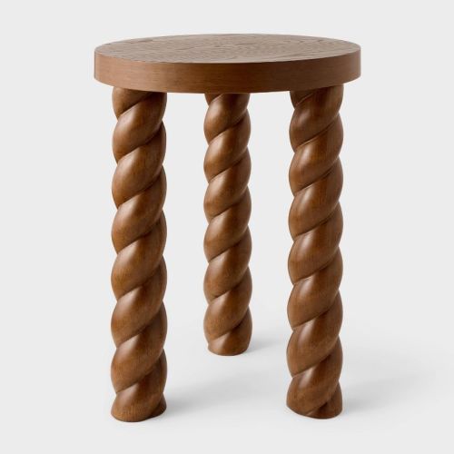 Side Table With Twisted Legs Walnut - Threshold™ designed with Studio McGee