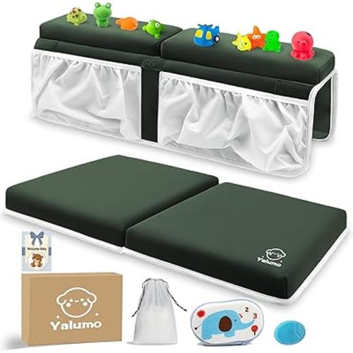 Bath Kneeler and Elbow Rest Set Baby Bath Kneeling Pad, Thick Anti-Slip Bathing Kneeling Mat Cushion Quick Drying Bathtub Knee Saver with Arm Support and Pockets for Bathroom Bathing Time Comfort