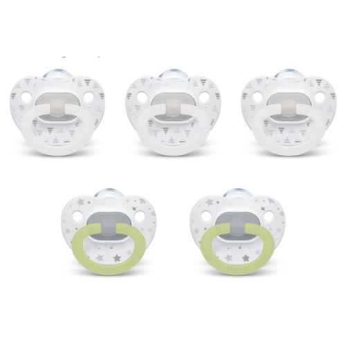 NUK Orthodontic Pacifiers, 6-18 Months, 5 Pack, Timeless Collection, Amazon Exclusive