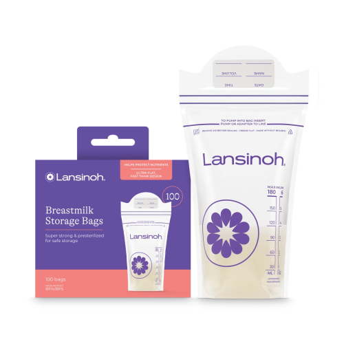 Lansinoh Breastmilk Storage Bags, Fast Freeze and Thaw, 25 Count, Baby Essentials, 6oz HSA/FSA Eligible