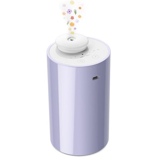Waterless Diffuser for Essential Oil, Battery Operated Nebulizer, 0.7 Fl.Oz./ 20mL Capacity, Mini Scent Air Machine, 3 Countdown Timers & 3 Mist Levels for Home, Room, Car, Office - AN6 Lavender