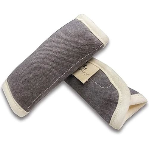 DorDor & GorGor Organic Baby Seat Belt Cushion, Extra Plush, 100% Cotton (Gray)