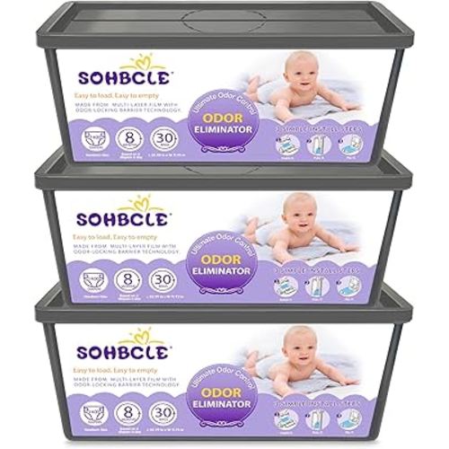 Refills Compatible with Genie Easy Roll Signature Diaper Pail and Platinum Diaper Pail, Upgraded 90 Bags Hold up to 4200 Newborn Diapers, Extra Thickness Powerful Odor Control, Plant Scented