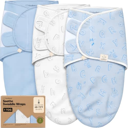 3pk Organic Baby Swaddles for Newborns, 0.5 TOG Abc Land Cloud, 0-3M | Soft Organic Cotton, Breathable Newborn Swaddle for Baby Girls, Boys, Infant, Sleep Sack, Nursery Swaddling Blankets