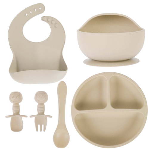 6pcs Baby Weaning Feeding Set BPA Free Silicone Suction Bowl & Plate Spoon Fork with Bibs Spoons for Toddler Children Kid-Red - Walmart.ca