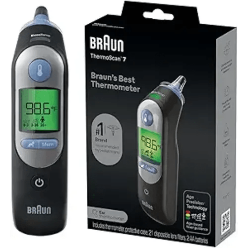Braun ThermoScan 7 Digital Ear Thermometer for Adults, Babies & Infants, Age-Adjusted Fever Guidance, No. 1 Brand Recommended by Pediatricians