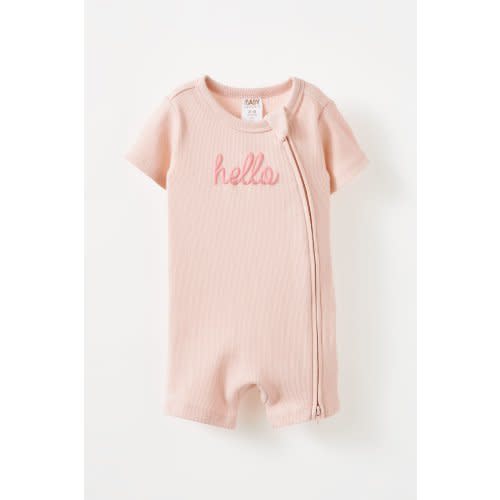 The Billie Short Sleeve Zip Romper