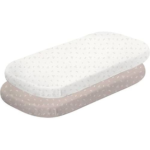 Bubba Blue Organic Cotton Co-Sleeper Fitted Sheets, Chestnut (Pack of 2)