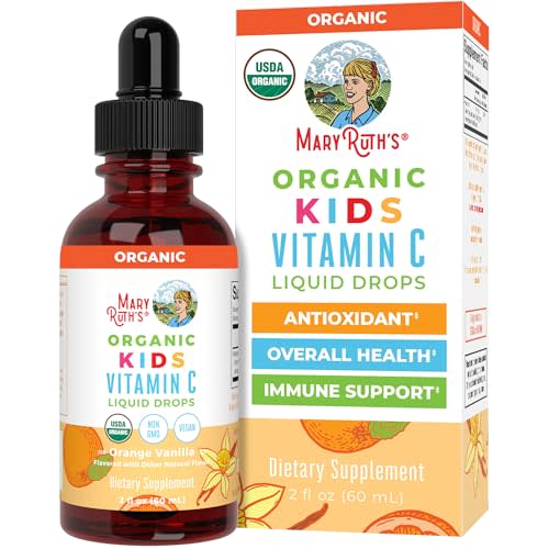 MARYRUTH'S Kids Vitamin C Drops | Vegan Immune Support Supplement for Ages 4-13 | Immune Support & Overall Health | Vitamin C from Organic Acerola Fruit Extract | 2oz