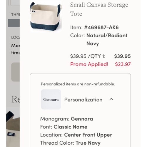 Small Canvas Storage Tote | Lands' End