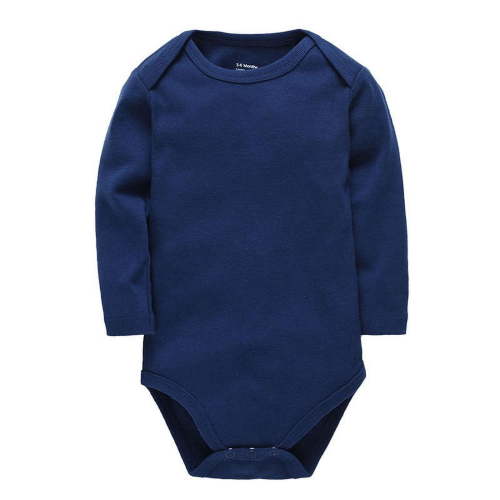 Povozer Baby Boys and Girls Long Sleeve Solid Color Onesie Bodysuits(Blue,3-6M)