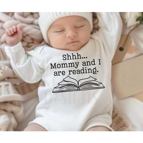 Mommy and I are Reading onesie® | Book Lovers onesies® | Author baby onesies® | Teacher baby gift | Baby shower gifts | Shhh Reading