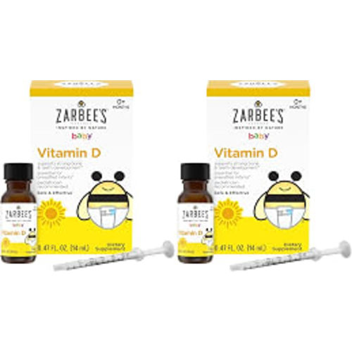 Amazon.com: Zarbee's Vitamin D Drops for Infants,400IU (10mcg) Baby & Toddler Liquid Supplement,Newborn & Up,Dropper Syringe Included,0.47 Fl Oz,(Pack of 2)