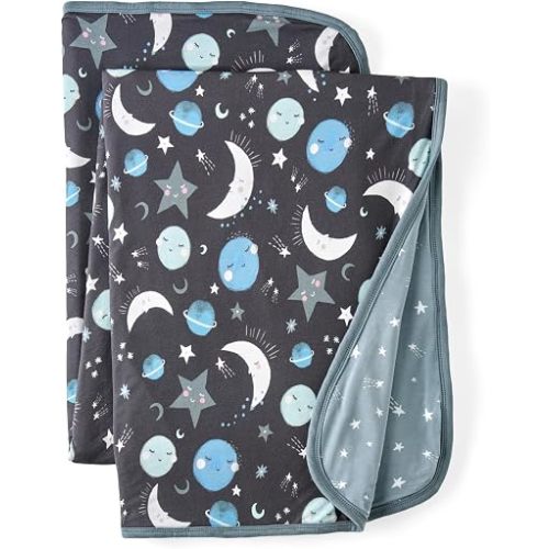 Little Sleepies Cloud Blanket, 50" x 50", Large, Blue to the Moon & Back